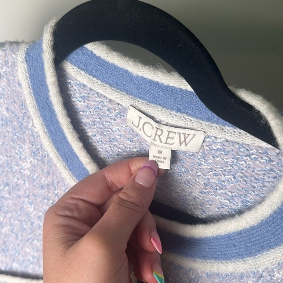 J. Crew Preppy Wool Blend Marled Sweater Lady Jacket in Lilac Seascape Size M - Picture 5 of 8